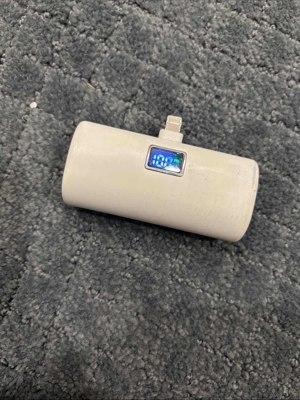 Portable White Power Bank with Digital Display